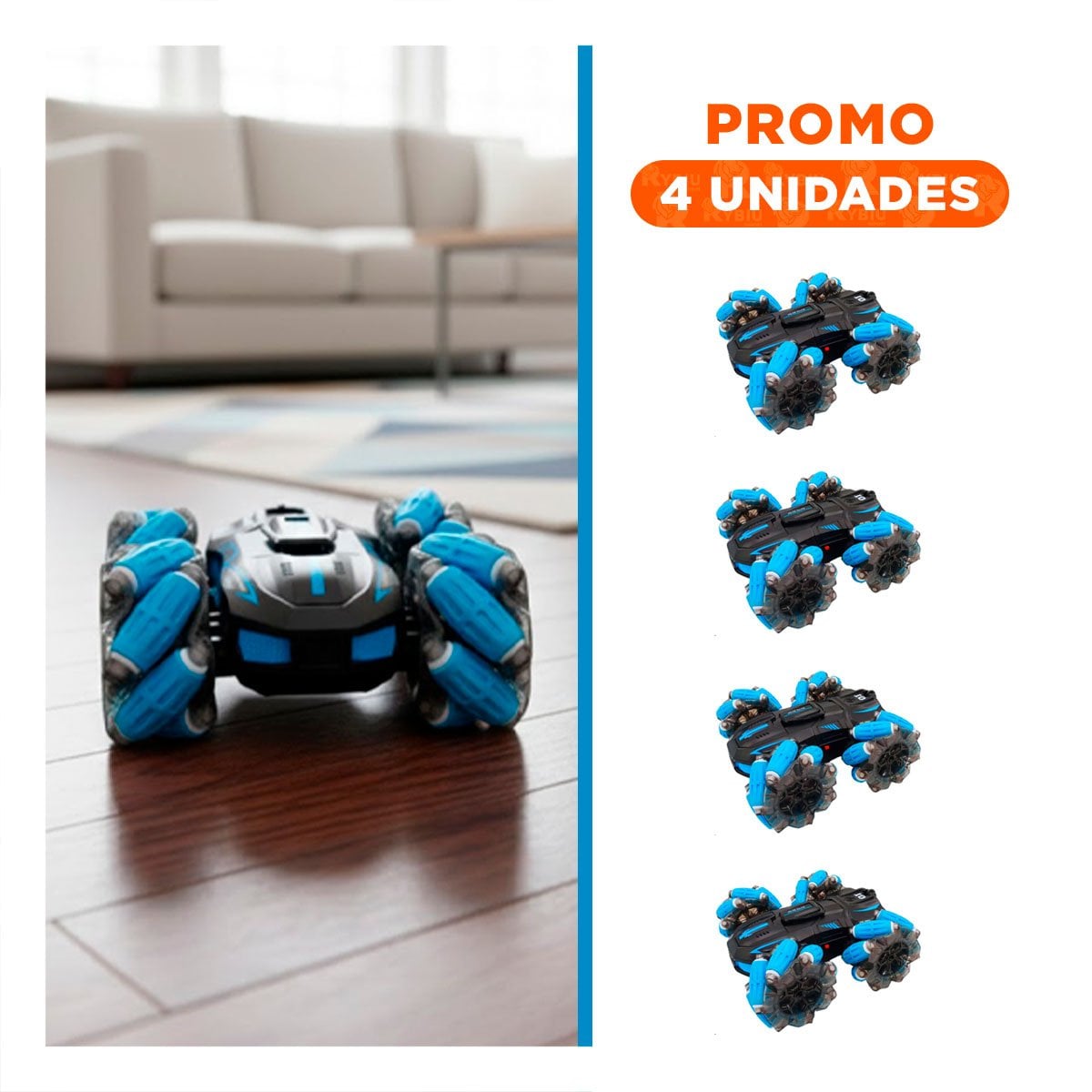 PACK4 VEHICULO PARA JUEGO CON CONTROL REMOTO Y FUNCION ACROBATICO Y+REGALO STICKER - 1