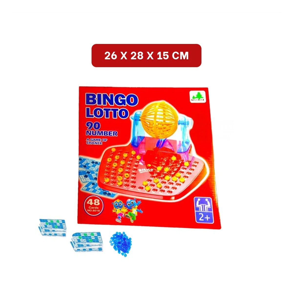 PACK2 PASATIEMPO FAMILIAR DE BINGO 90 NUMEROS CON 48 CARTAS ROJO Y+PAPEL REGALO - 4