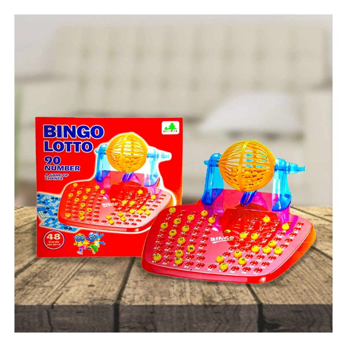 PACK2 PASATIEMPO FAMILIAR DE BINGO 90 NUMEROS CON 48 CARTAS ROJO Y+PAPEL REGALO - 5