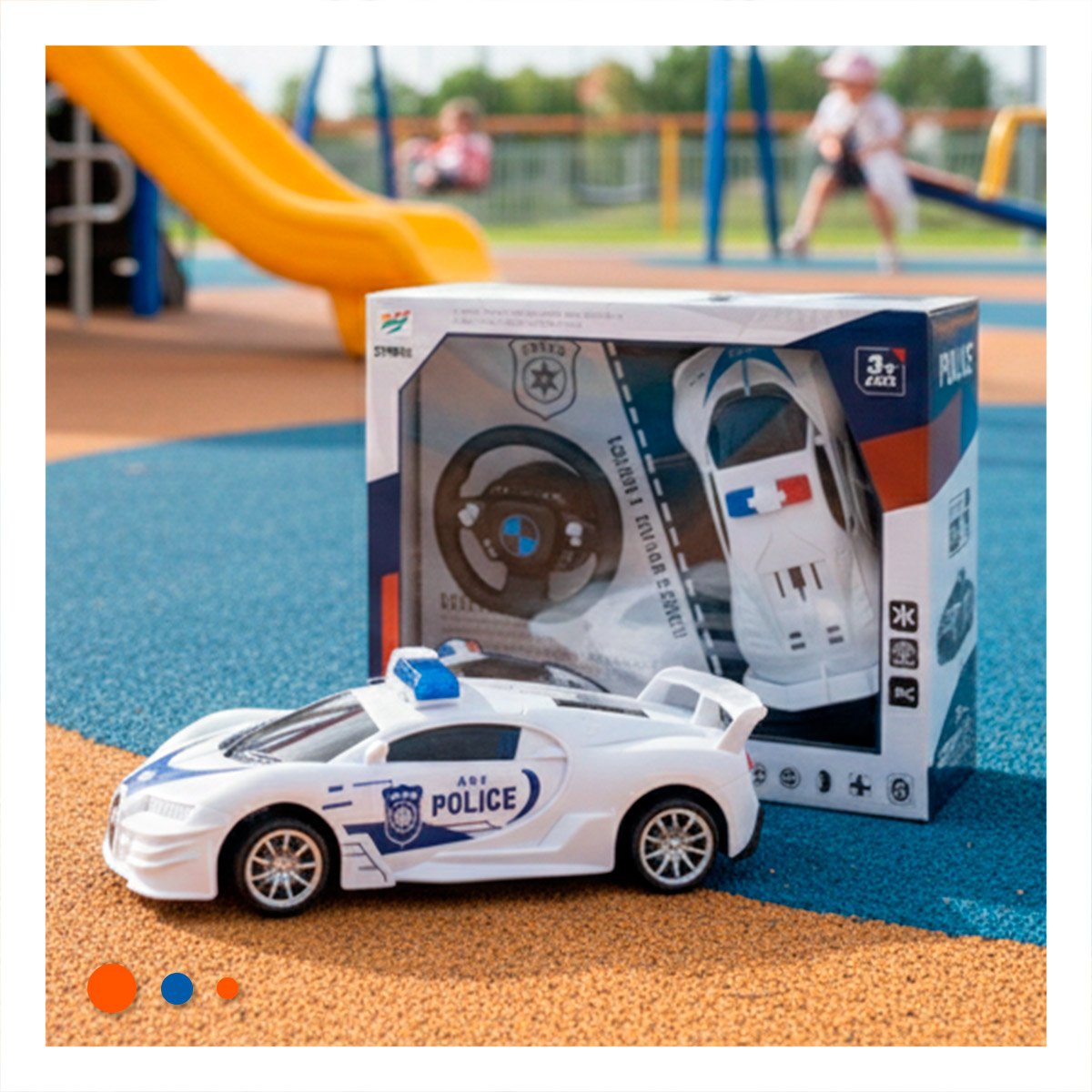 PACK12 ACCESORIO RECREATIVO A CONTROL REMOTO POLICIA BLANCO Y AZUL PARA JUEGOS Y+REGALO STICKER - 3