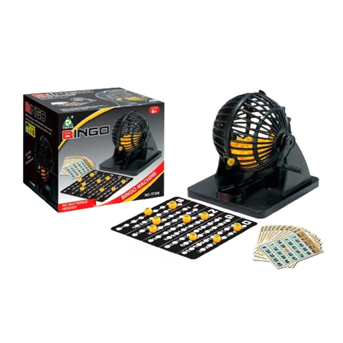 PACK6 ACCESORIO FAMILIAR BINGO MEDIANO CON CENTRO DE METAL NEGRO PARA JUEGOS Y+REGALO STICKER - 2