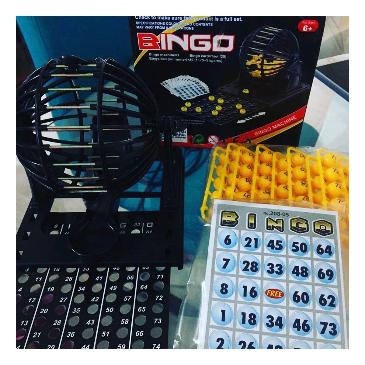 PACK6 ACCESORIO FAMILIAR BINGO MEDIANO CON CENTRO DE METAL NEGRO PARA JUEGOS Y+REGALO STICKER - 5