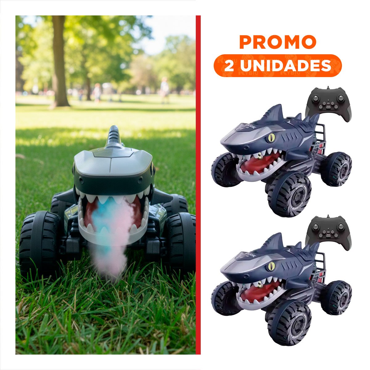 PACK2 ALTERNATIVA ROBOT TIBURON CON CONTROL REMOTO PARA JUEGO DINAMICO Y GUIADO - 1