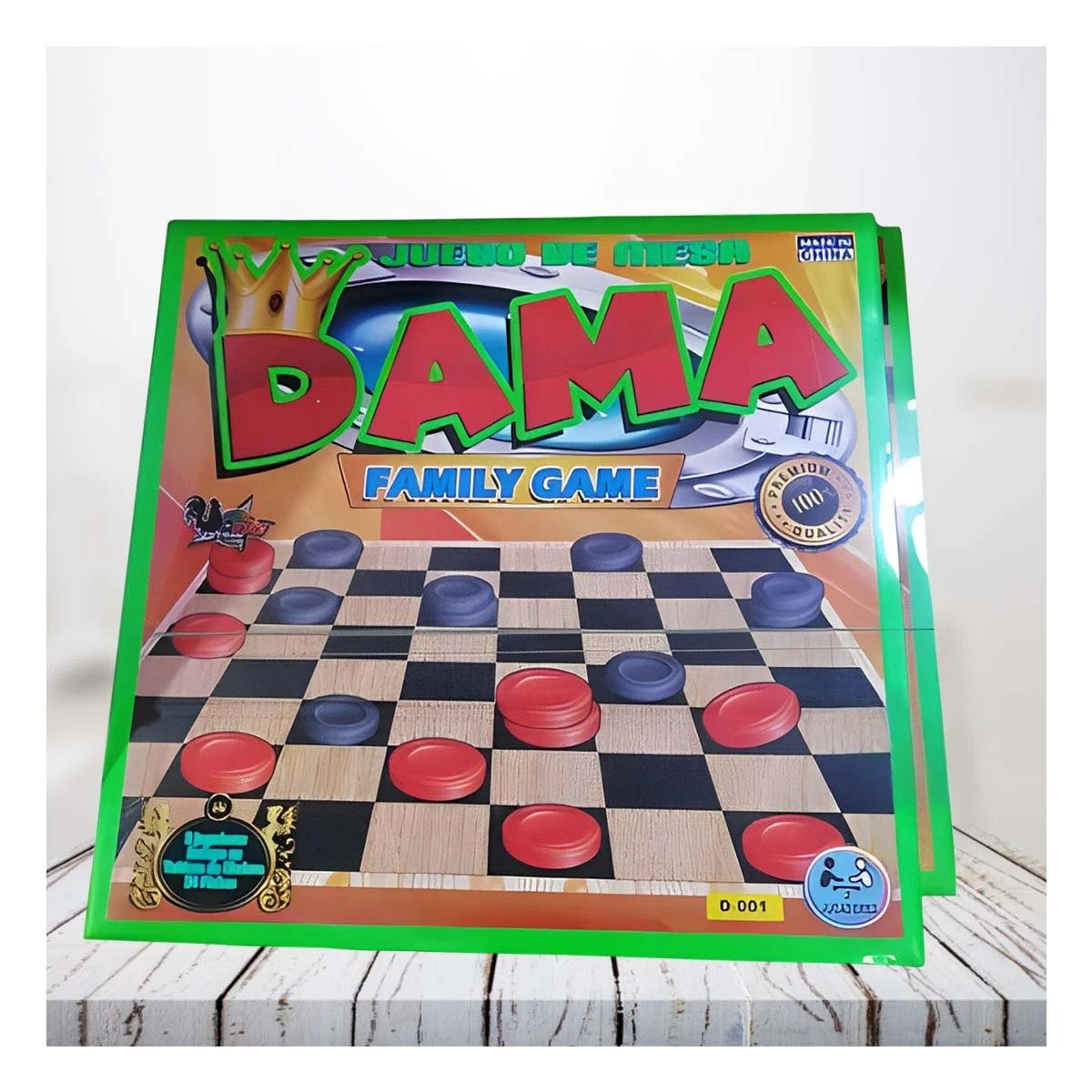 PACK6 MODELO DE MESA DAMA CLASICO PARA JUEGOS EN CASA Y+REGALO STICKER - 5