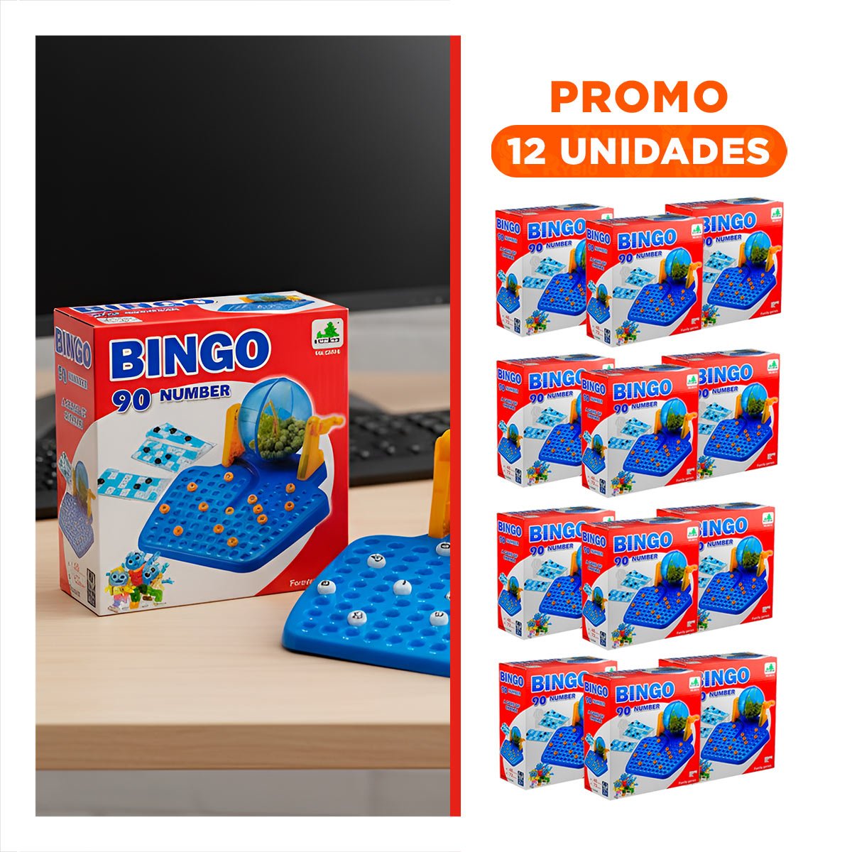 PACK12 MOMENTO DE MESA CON 90 NUMEROS Y 48 CARTAS COLOR CELESTE FAMILIAR Y+REGALO STICKER - 1