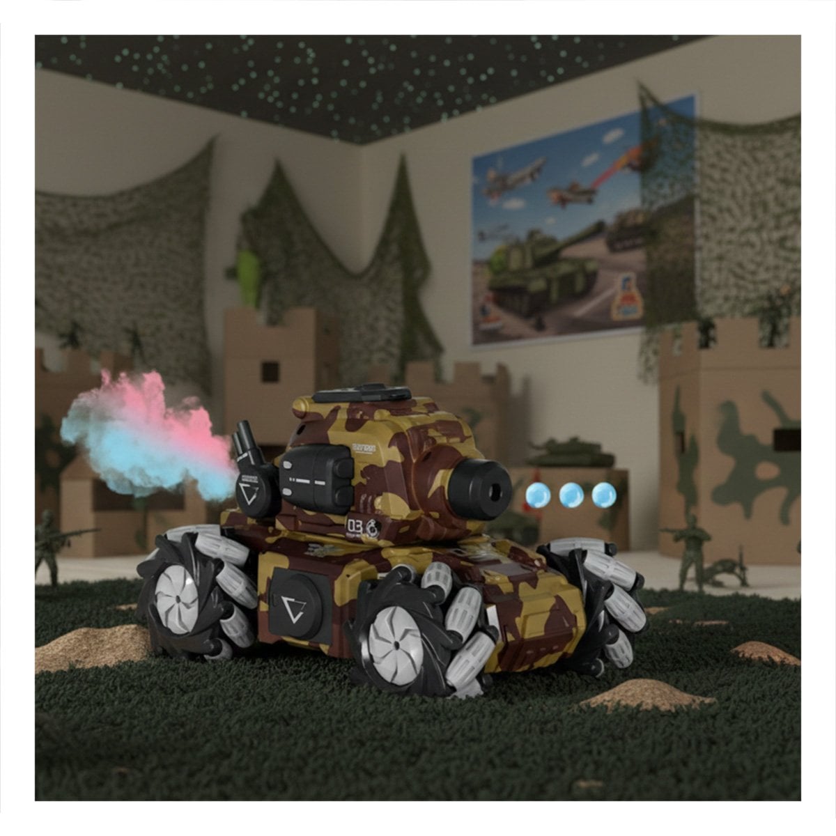 VEHICULO CON DISPARO DE HIDROGEL PARA DIVERSION DE ACCION EN ESTILO MILITAR Y+PAPEL REGALO - 2