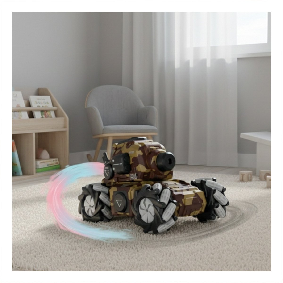 VEHICULO CON DISPARO DE HIDROGEL PARA DIVERSION DE ACCION EN ESTILO MILITAR Y+PAPEL REGALO - 5