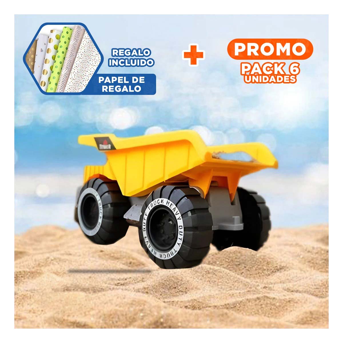PACK6 PRESENTACION LUDICA DE CONSTRUCCION EN BOLSA CON VEHICULO Y+PAPEL REGALO - 1