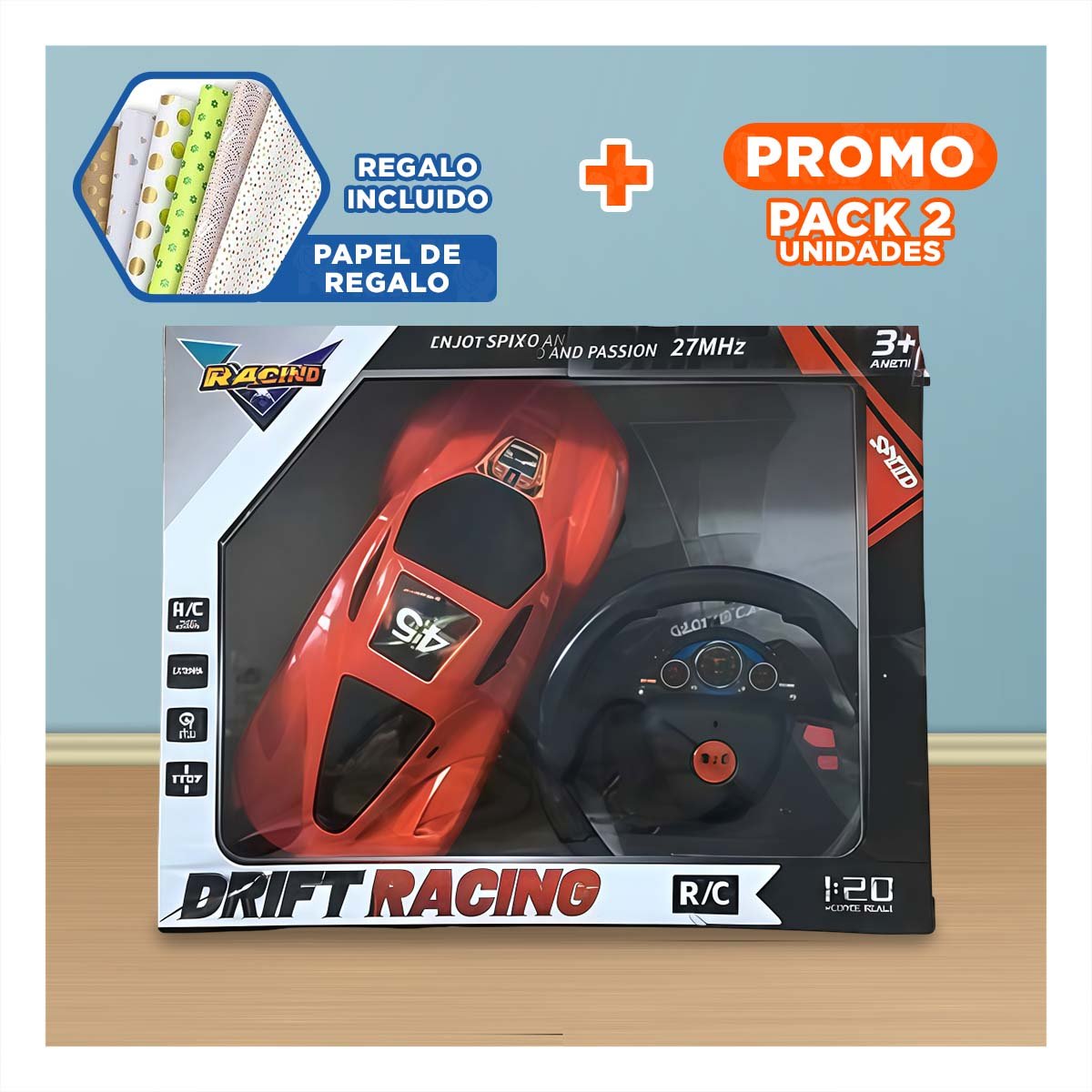 PACK2 CREACION CONTROL REMOTO ROJO PARA CASA CON ESTILO MODERNO Y USO PORTATIL Y+PAPEL REGALO - 1