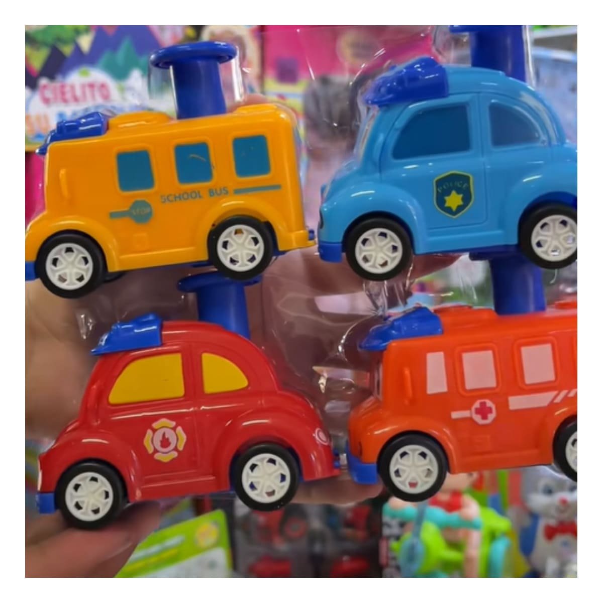 PACK2 FLOTA DE RESCATE CARROS 4 PIEZAS MULTICOLOR PARA JUEGO INFANTIL CREATIVO Y+REGALO STICKER - 5