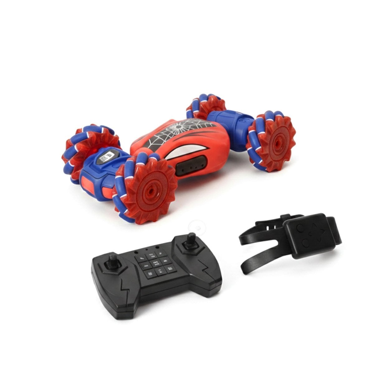 PACK2 VEHICULO ACROBATICO CON CONTROL REMOTO Y RELOJ EN ESTILO TELARAÑA Y+REGALO STICKER - 2