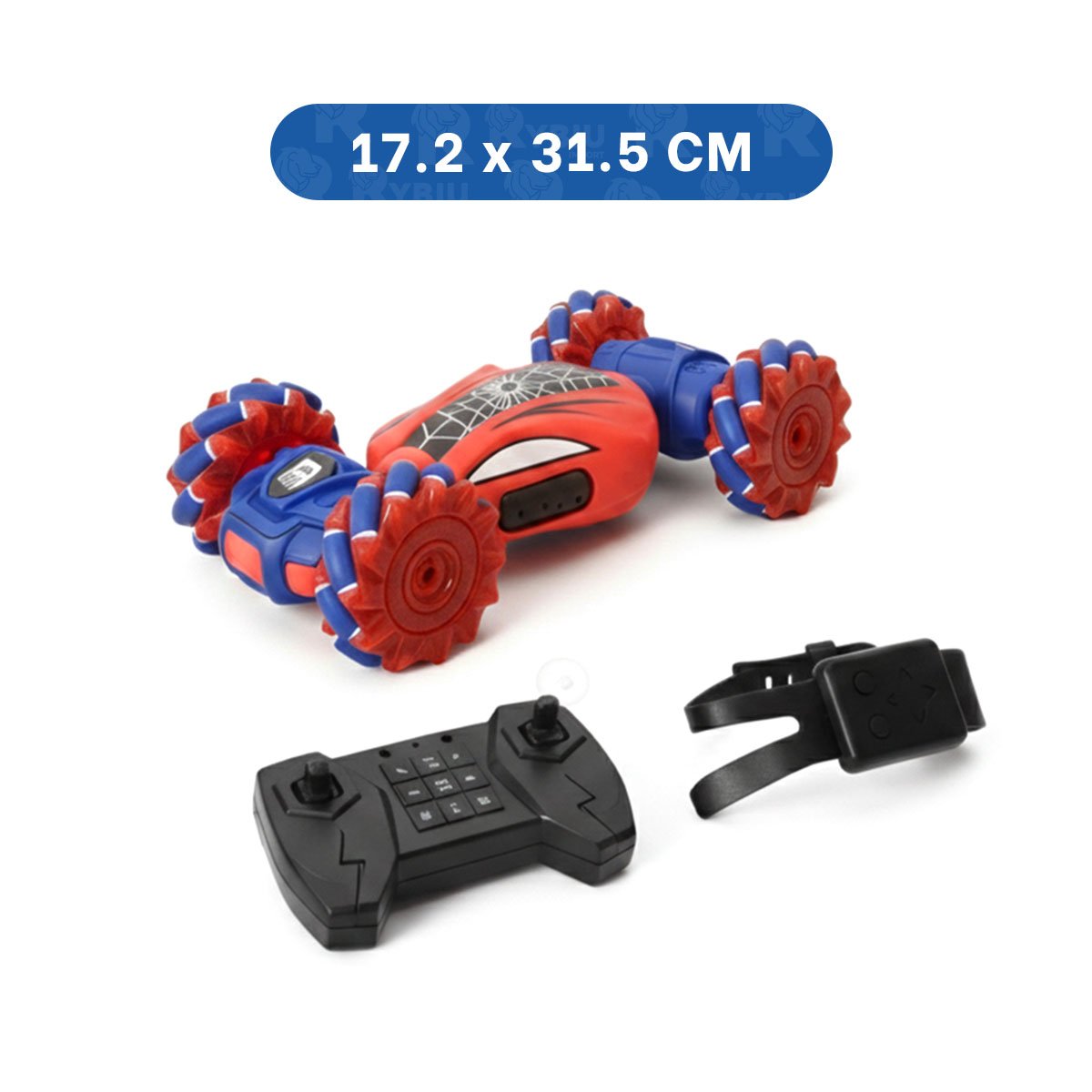 PACK2 VEHICULO ACROBATICO CON CONTROL REMOTO Y RELOJ EN ESTILO TELARAÑA Y+REGALO STICKER - 4
