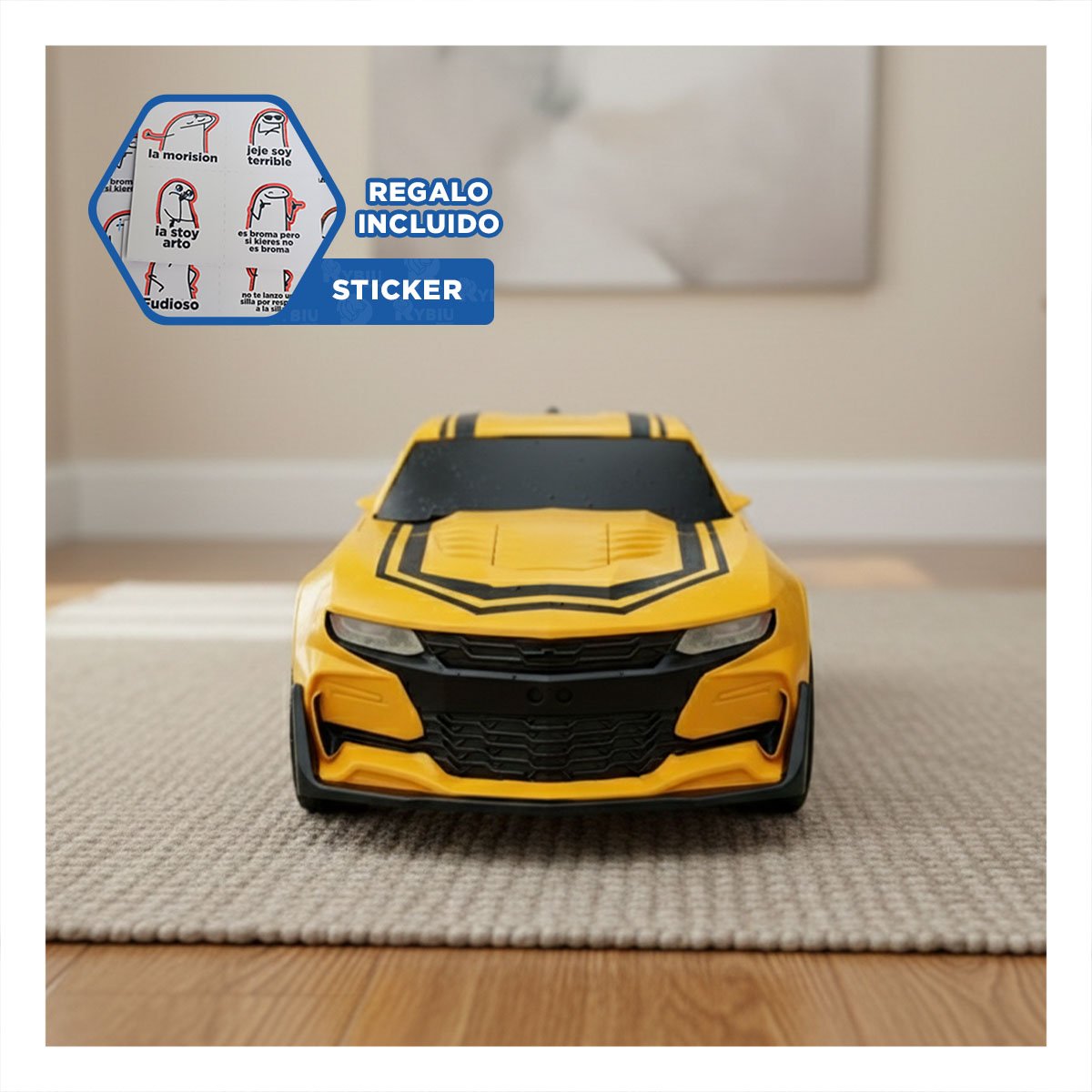 PRODUCTO CON CONTROL REMOTO AMARILLO Y NEGRO PARA USO INFANTIL SEGURO Y+REGALO STICKER - 1