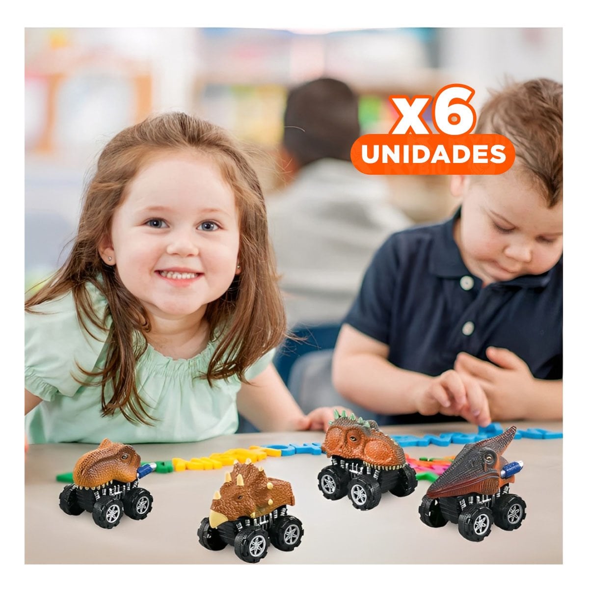 PACK6 KIT DIDACTICO DINO SET 4 Y 2 CARRO Y MOTO DIVERSION EN CASA Y+REGALO STICKER - 1