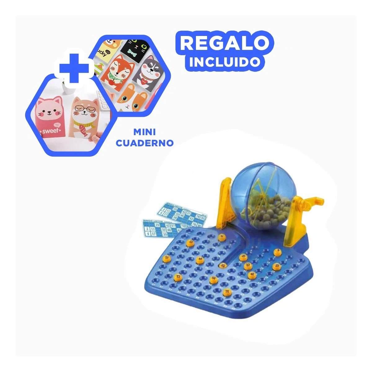 PACK4 SET DE MESA CON 90 NUMEROS Y 48 CARTAS COLOR CELESTE PARA CASA Y+REGALO STICKER - 2