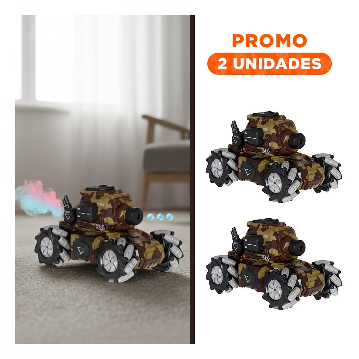 PACK2 MAQUINA DE CONTROL REMOTO CON BOLAS DE HIDROGEL PARA JUEGO ESTRATEGICO MILITAR - 1