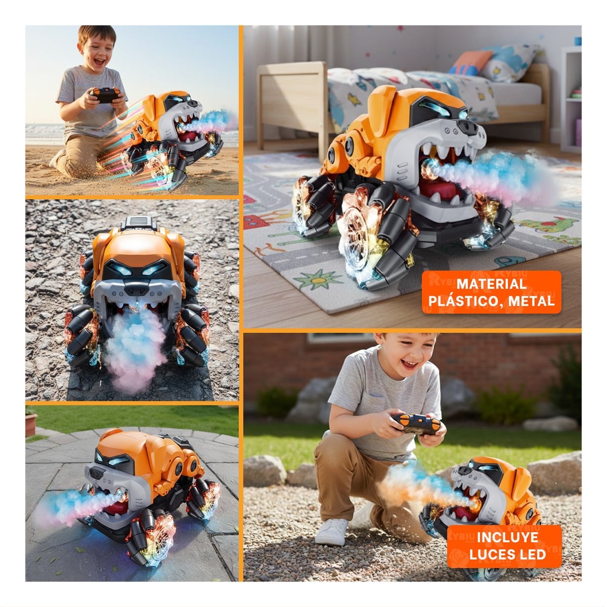 PACK2 SISTEMA ACROBATICO CON CONTROL REMOTO PARA JUEGO INFANTIL COLOR NARANJA Y+PAPEL REGALO - 3