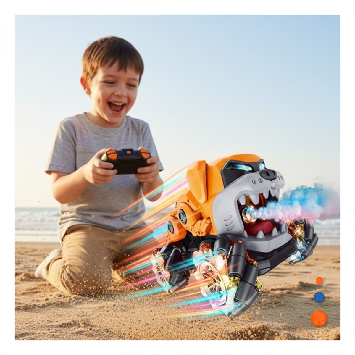PACK2 SISTEMA ACROBATICO CON CONTROL REMOTO PARA JUEGO INFANTIL COLOR NARANJA Y+PAPEL REGALO - 5