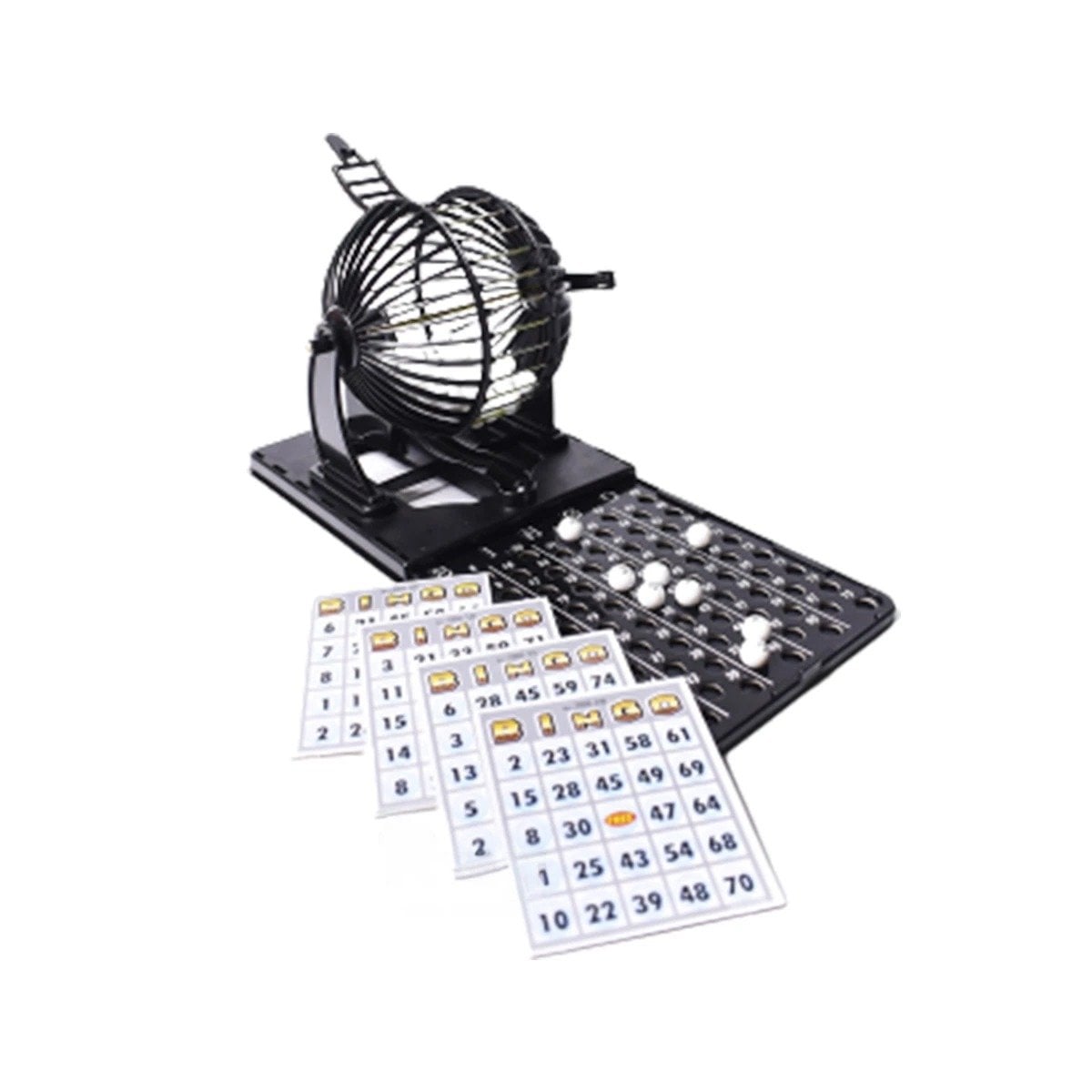 PACK4 ENTRETENIMIENTO DE MESA BINGO NEO GRANDE PLASTICO Y METAL NEGRO Y+PAPEL REGALO - 3
