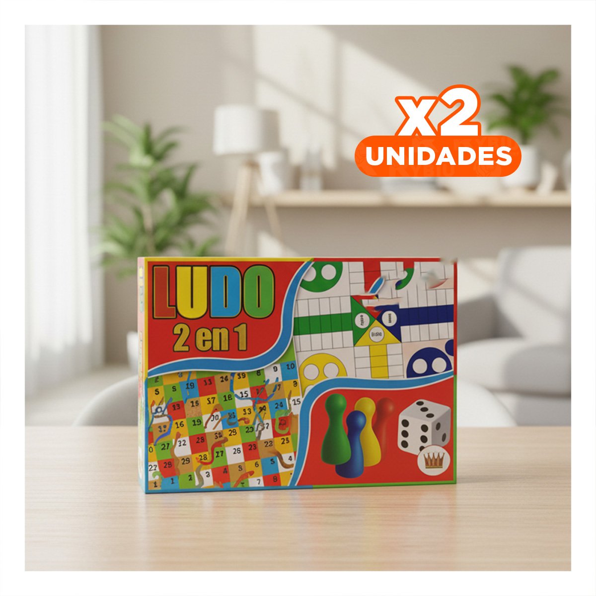 PACK2 PAQUETE DE MESA LUDO 2 EN 1 CLASICO PARA COMPARTIR EN HOGAR Y+REGALO STICKER - 1