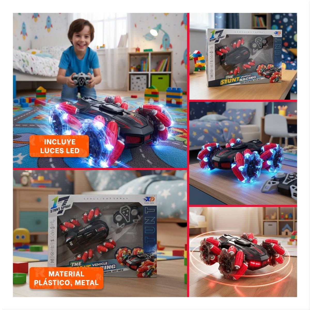 PACK4 MODELO CON RUEDAS GIRATORIAS Y CONTROL REMOTO PARA JUEGO ACTIVO Y+REGALO STICKER - 2