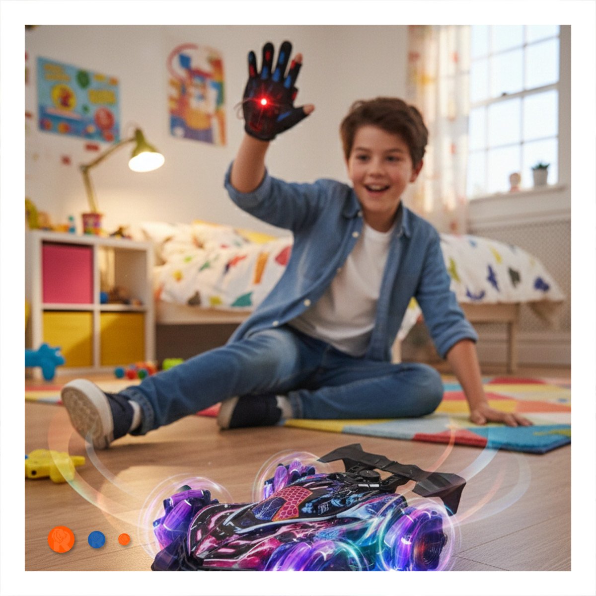 PACK2 AUTOMOVIL ACROBATICO CON GUANTES DE CONTROL PARA JUEGO EN CASA EN MORADO - 3