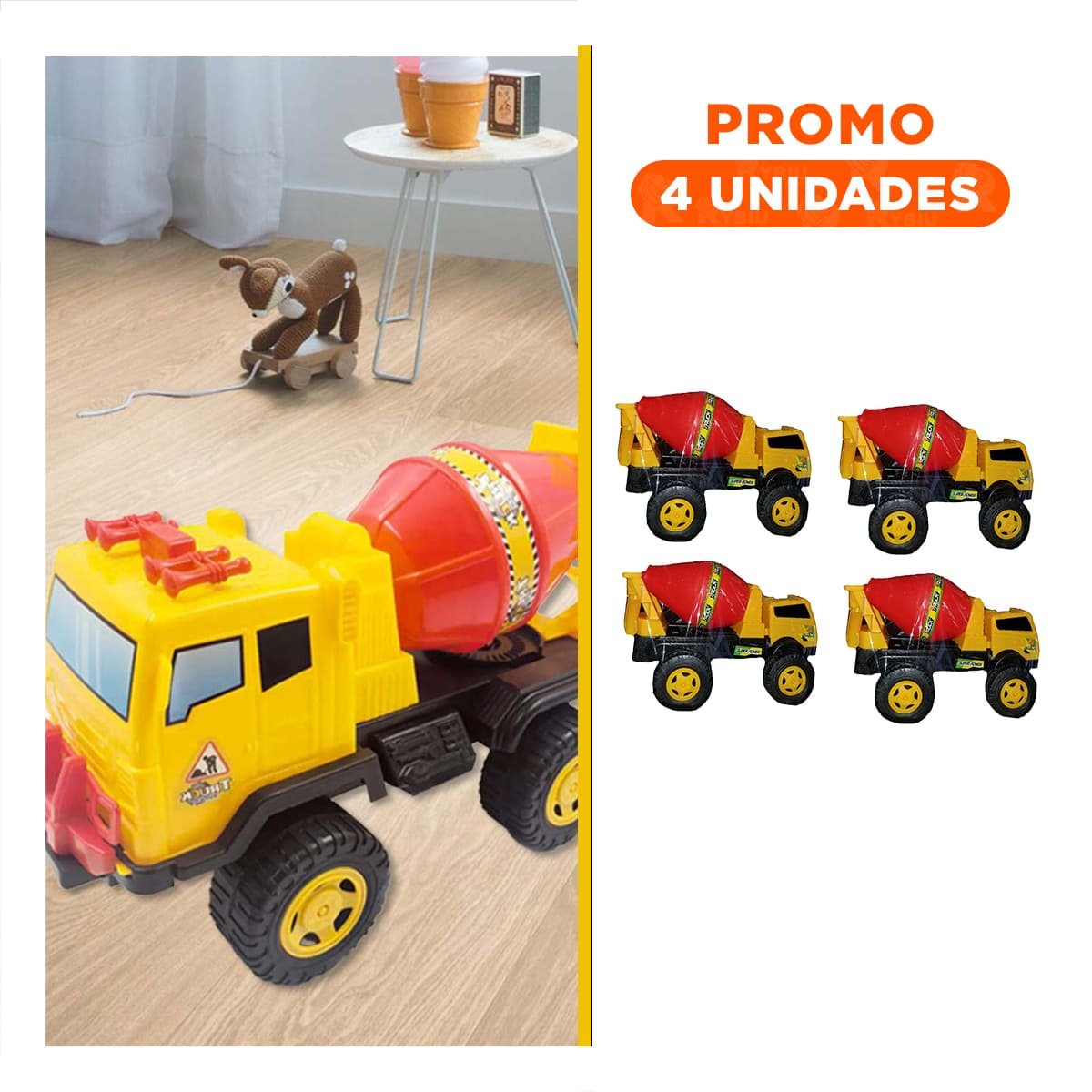 PACK4 LINEA MEZCLADORA DE CONSTRUCCION EN BOLSA GRANDE PARA JUEGO CREATIVO Y+REGALO STICKER - 1