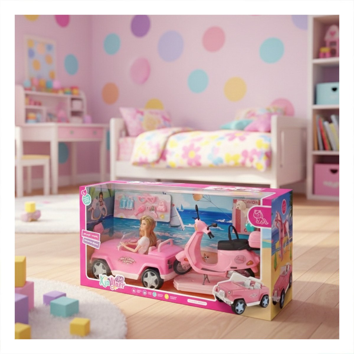 PACK2 LINEA DE JUEGO DE AUTOS Y MOTO CON FIGURAS Y ACCESORIOS Y+PAPEL REGALO - 2