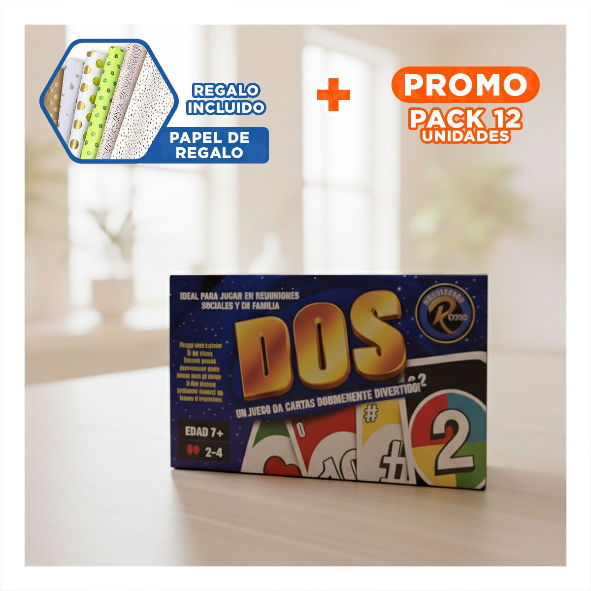 PACK12 VERSION DE MESA DOS CAJA GRANDE CLASICO PARA JUEGOS ESTRATEGICOS Y+PAPEL REGALO - 1