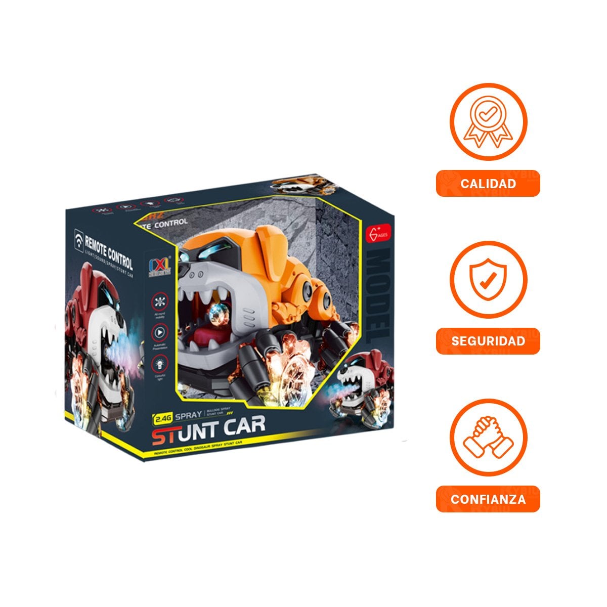 COCHE ACROBATICO EN FORMA DE PERRO PARA JUEGO DINAMICO COLOR NARANJA - 3