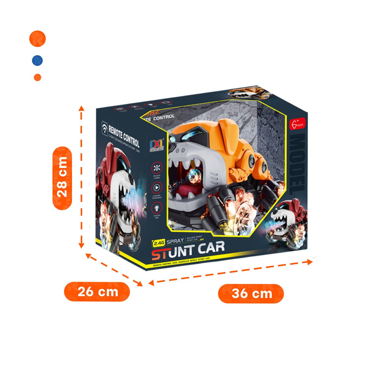 COCHE ACROBATICO EN FORMA DE PERRO PARA JUEGO DINAMICO COLOR NARANJA - 4