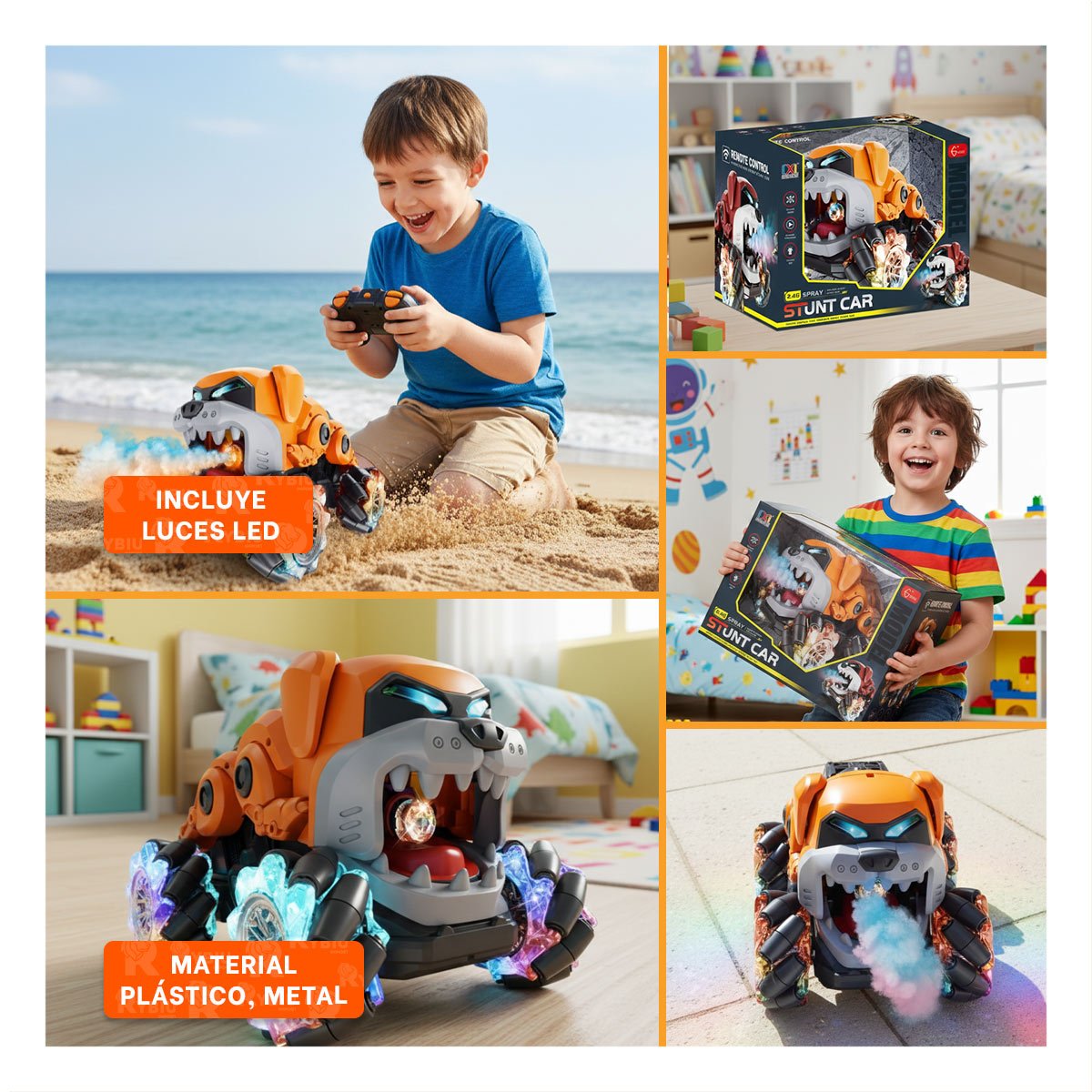COCHE ACROBATICO EN FORMA DE PERRO PARA JUEGO DINAMICO COLOR NARANJA - 5