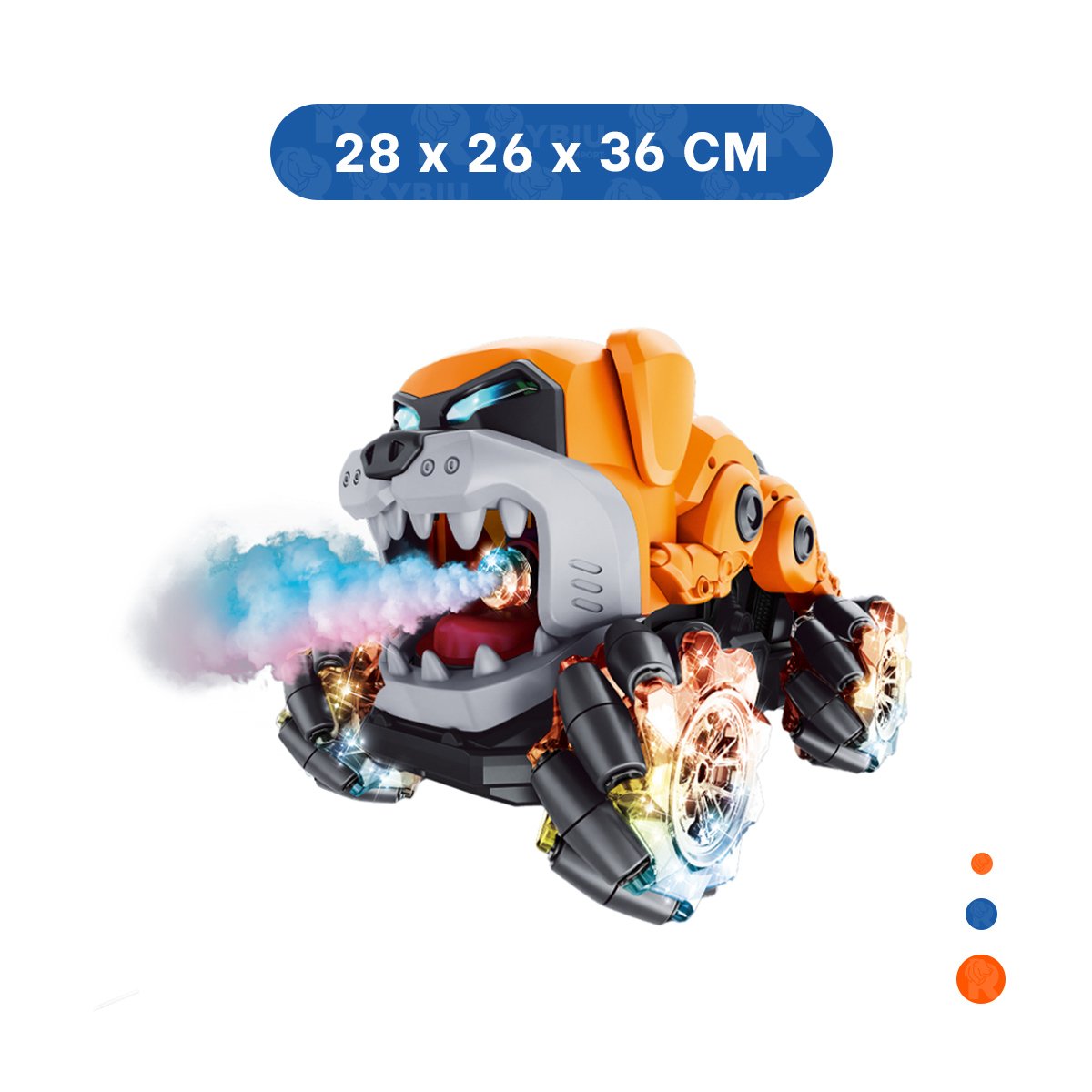 COCHE ACROBATICO FORMA PERRO PARA USO INFANTIL COLOR NARANJA Y+PAPEL REGALO - 4