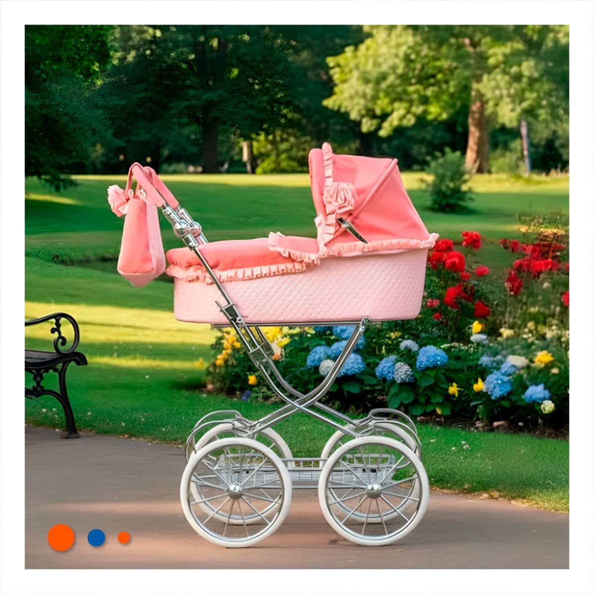 PASEADOR DE MUNECA ESTILO CLASICO ESPANOL ROSADO 78X41.5X95CM NINAS Y+REGALO STICKER - 2