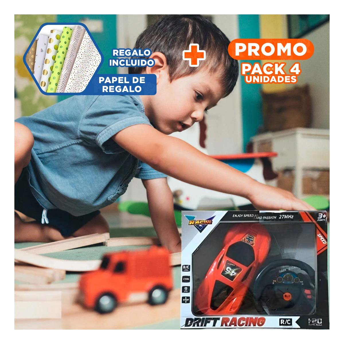 PACK4 FORMATO CONTROL REMOTO ROJO PARA HOGAR CON ESTILO MODERNO Y USO DIARIO Y+PAPEL REGALO - 1