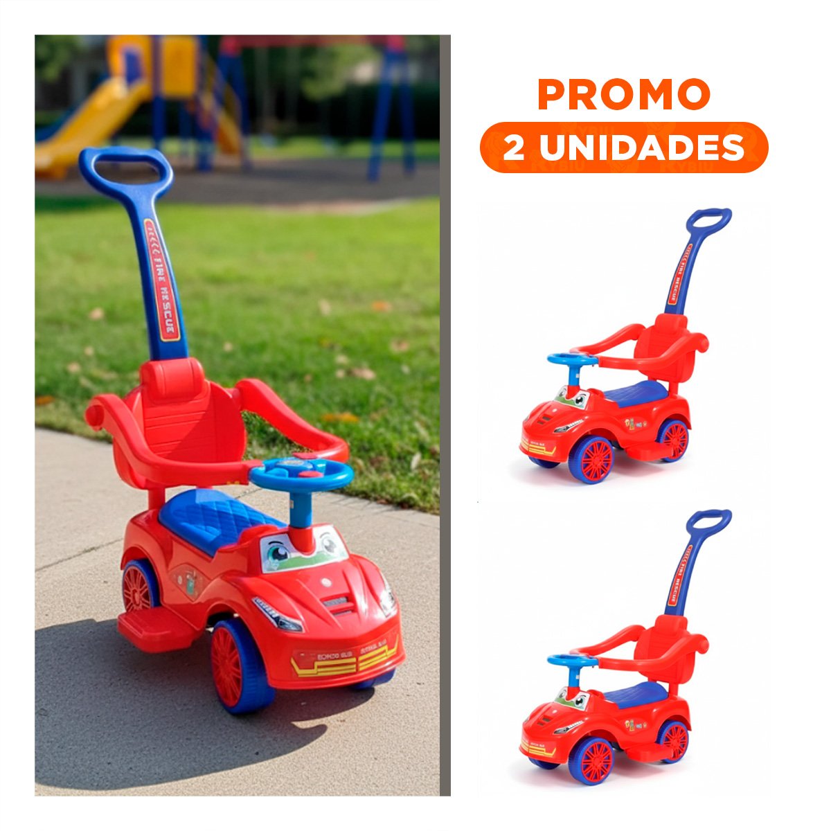 PACK2 VEHICULO DE ARRASTRE PARA USO INTERIOR Y EXTERIOR INFANTIL - 1