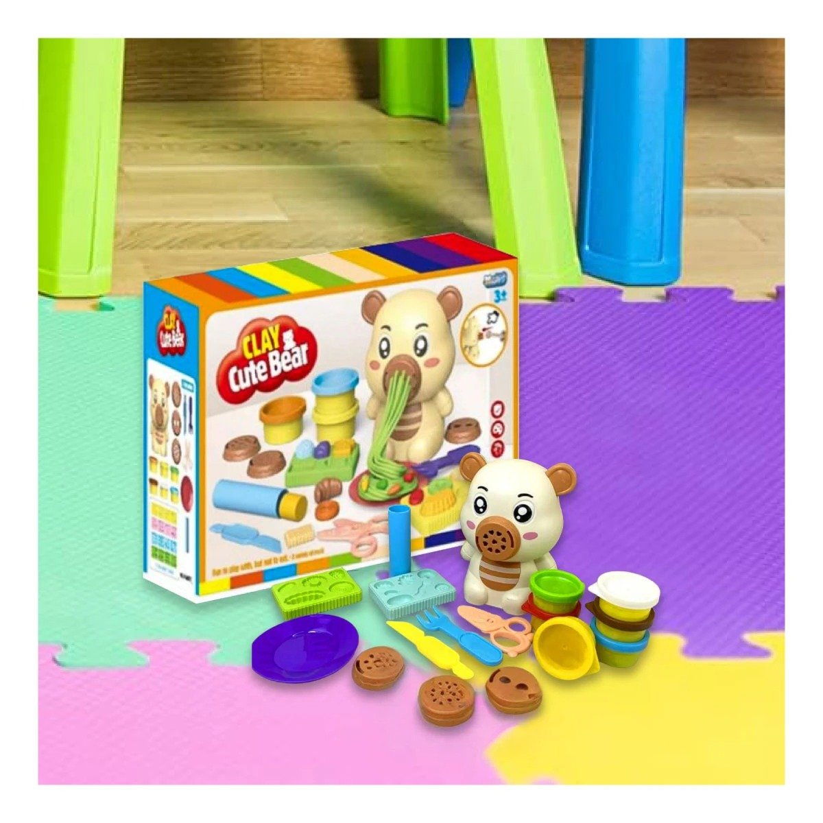 PACK4 MATERIAL DE JUEGO DE PLASTILINA CON ACCESORIOS OSO PARA NINOS - 5