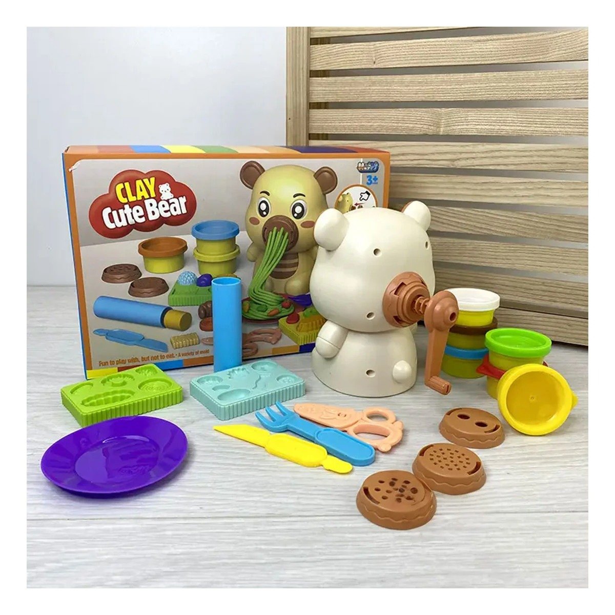 PACK6 MODELO INFANTIL DE PLASTILINA CON ACCESORIOS OSO PARA NINOS - 5