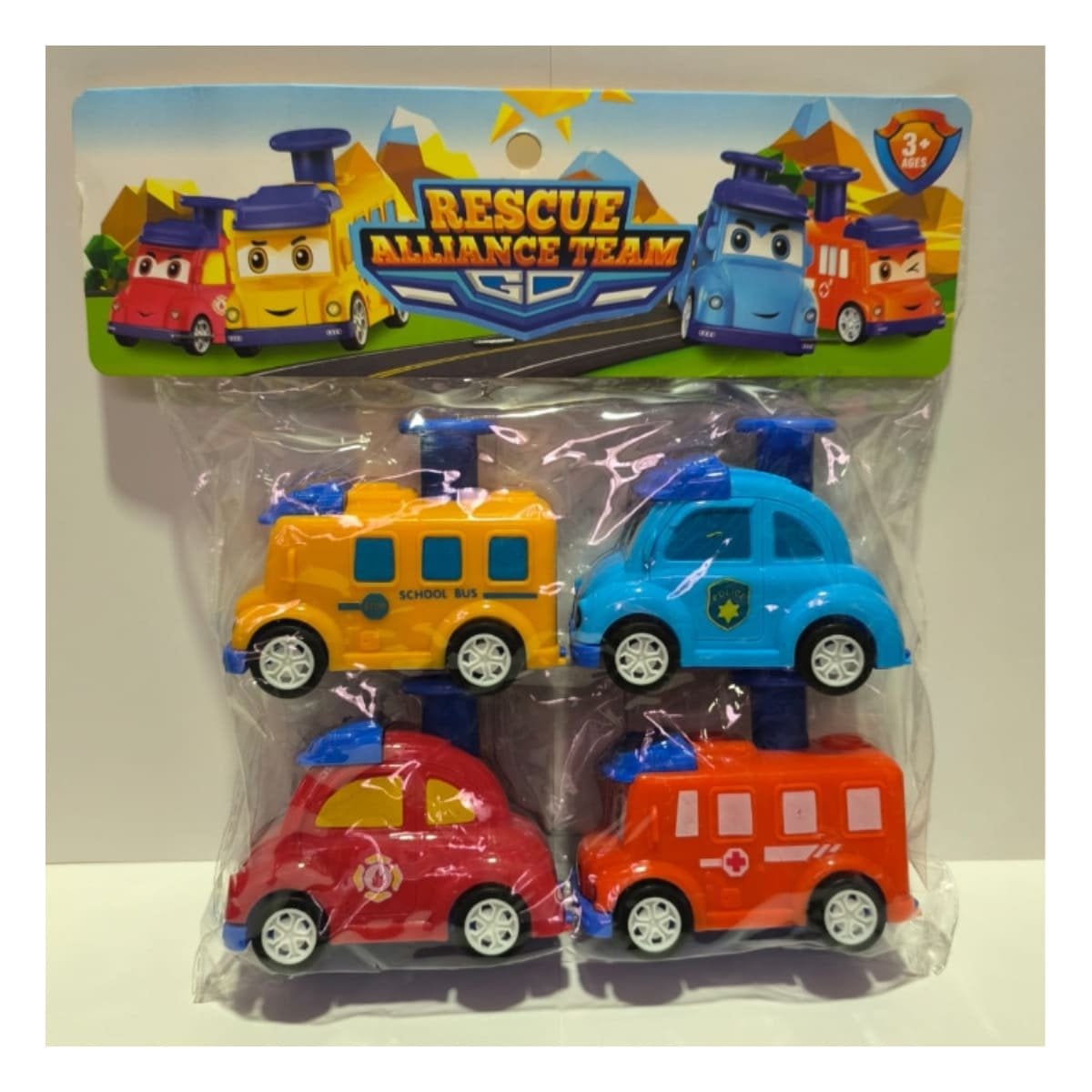 PACK6 EQUIPO DE RESCATE CARROS 4 PIEZAS MULTICOLOR PARA JUEGO INFANTIL DINAMICO - 2