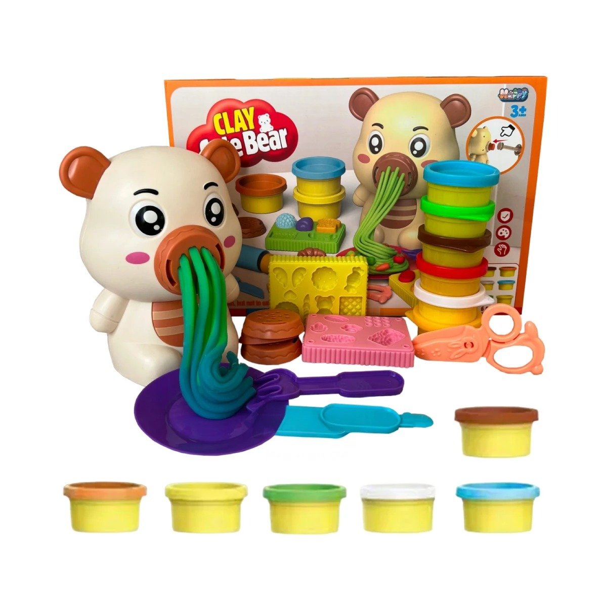 PACK4 MATERIAL DE PLASTILINA CON ACCESORIOS OSO PARA JUEGO INFANTIL HOGAR PERU Y+PAPEL REGALO - 3