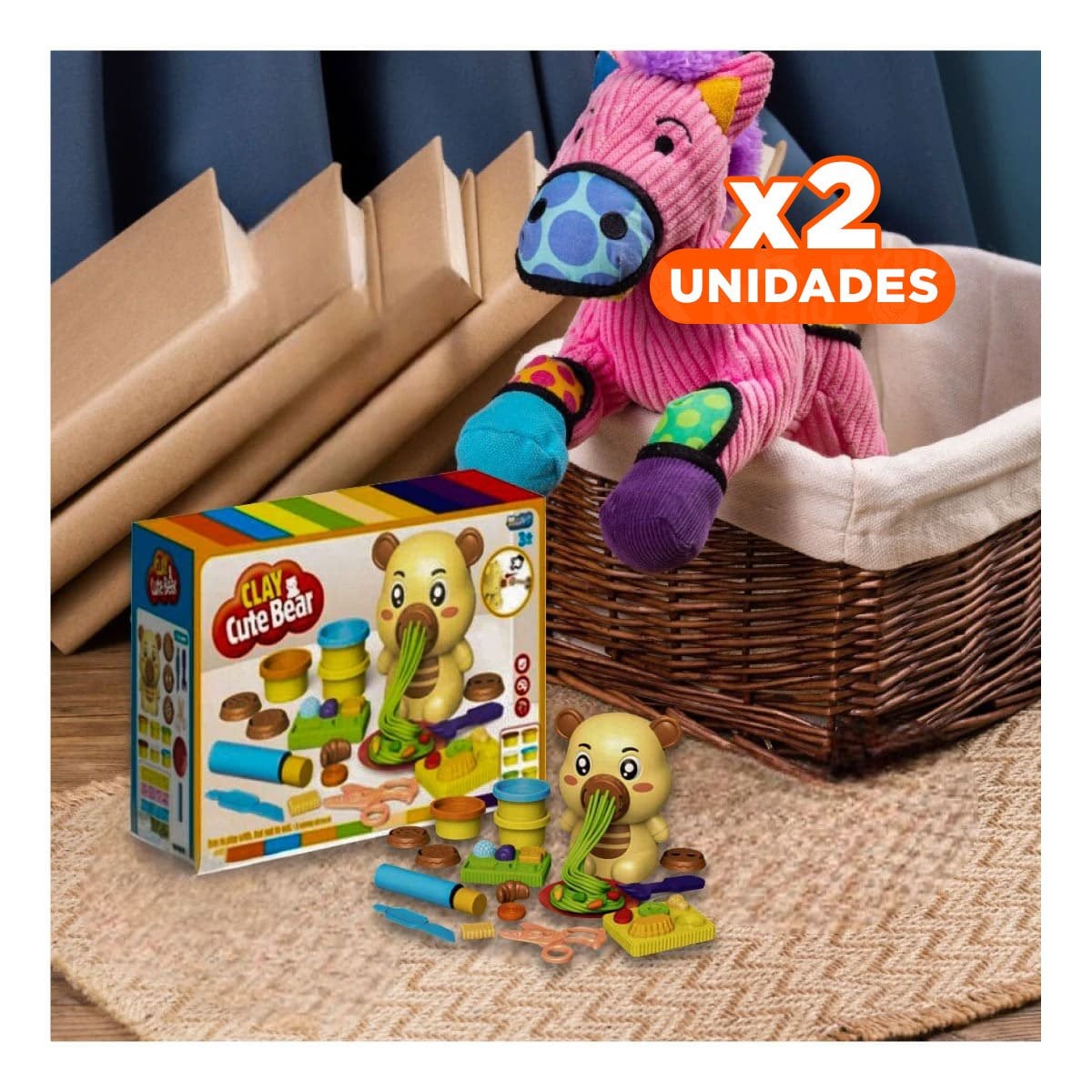 PACK2 LINEA DE PLASTILINA CON ACCESORIOS OSO PARA JUEGO CREATIVO HOGAR - 1