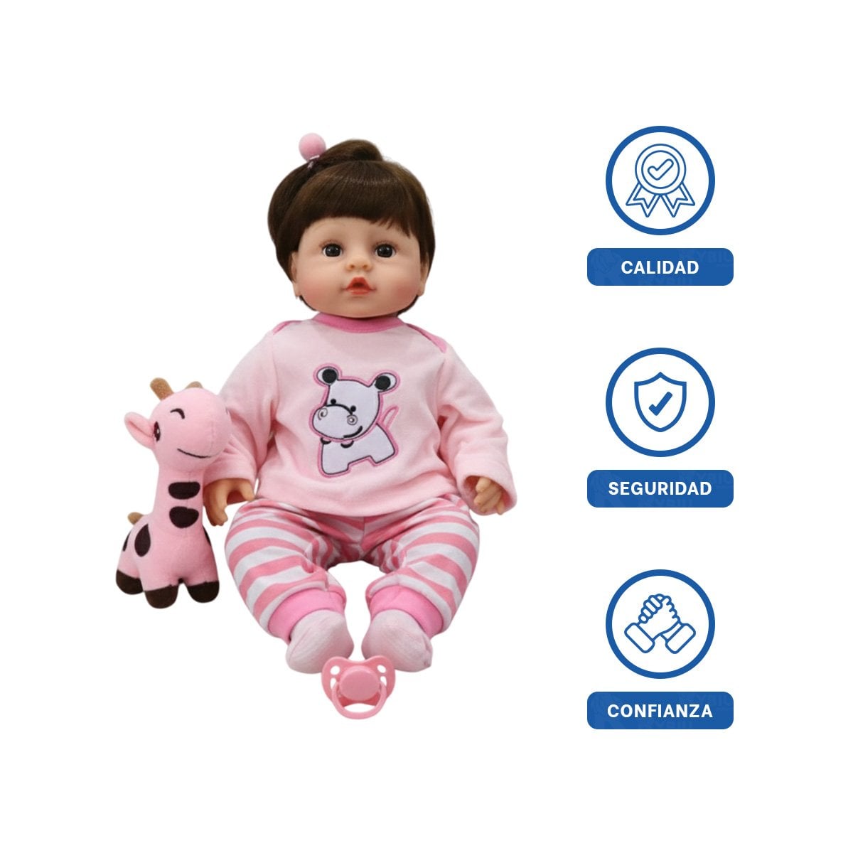 PRENDA INFANTIL PARA BEBE HIPO ROSADO CON PANTALON A RAYAS Y+LIGAS REGALO - 3