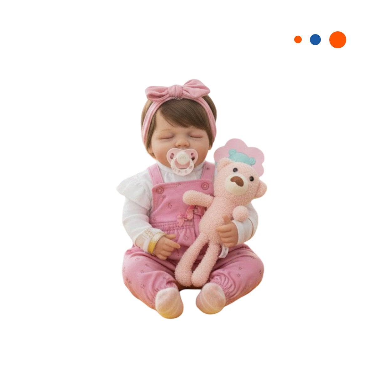 PEQUEÑA COMPAÑERA 48CM CON PANTALON FLORCITAS Y LAZO ROSADO EN SU DOMICILIO Y+REGALO STICKER - 3