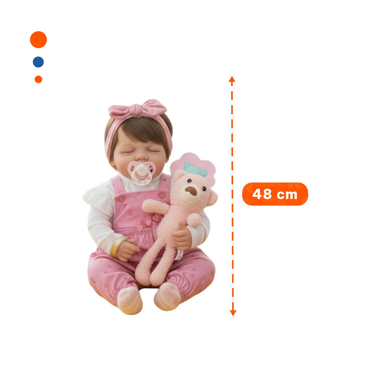 PEQUEÑA COMPAÑERA 48CM CON PANTALON FLORCITAS Y LAZO ROSADO EN SU DOMICILIO Y+REGALO STICKER - 4