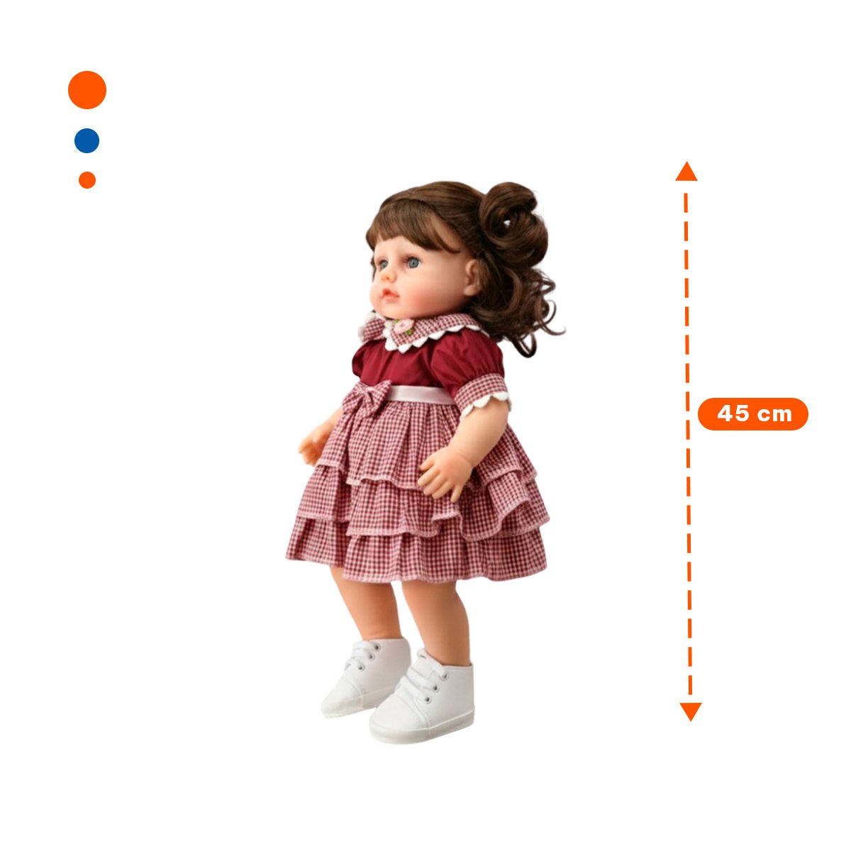 PACK2 PEQUEÑA COMPAÑERA CON VESTIDO VOLADOS GUINDA PARA LOS PADRES Y+PAPEL REGALO - 4