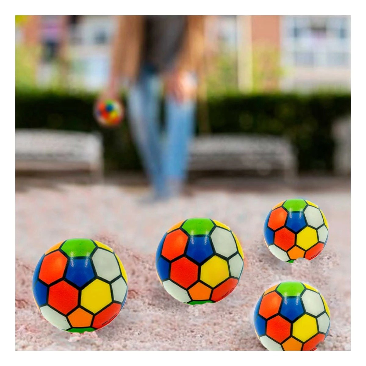 PACK12 PRESENTACION DE PELOTAS ANTIESTRES SET12 FUTBOL COLORES PARA RELAX Y+PAPEL REGALO - 2