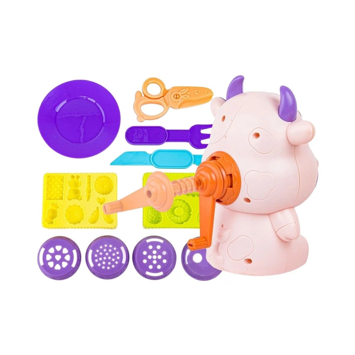 PACK6 MODELO INFANTIL DE PLASTILINA CON ACCESORIOS VACA PARA NINOS Y+REGALO STICKER - 2