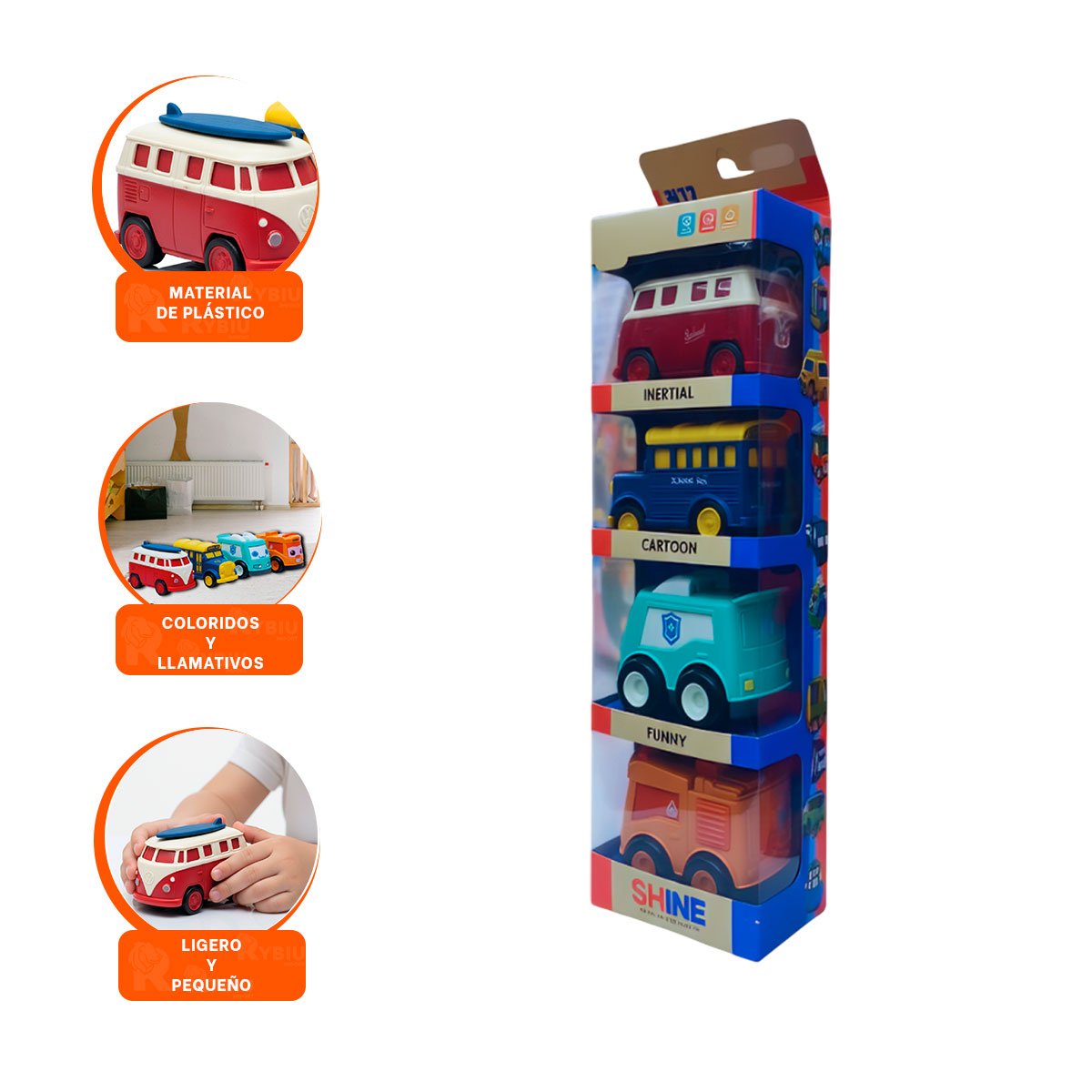 SET DE CARROS A FRICCION CON 4 UNIDADES PARA JUEGO DIARIO - 3