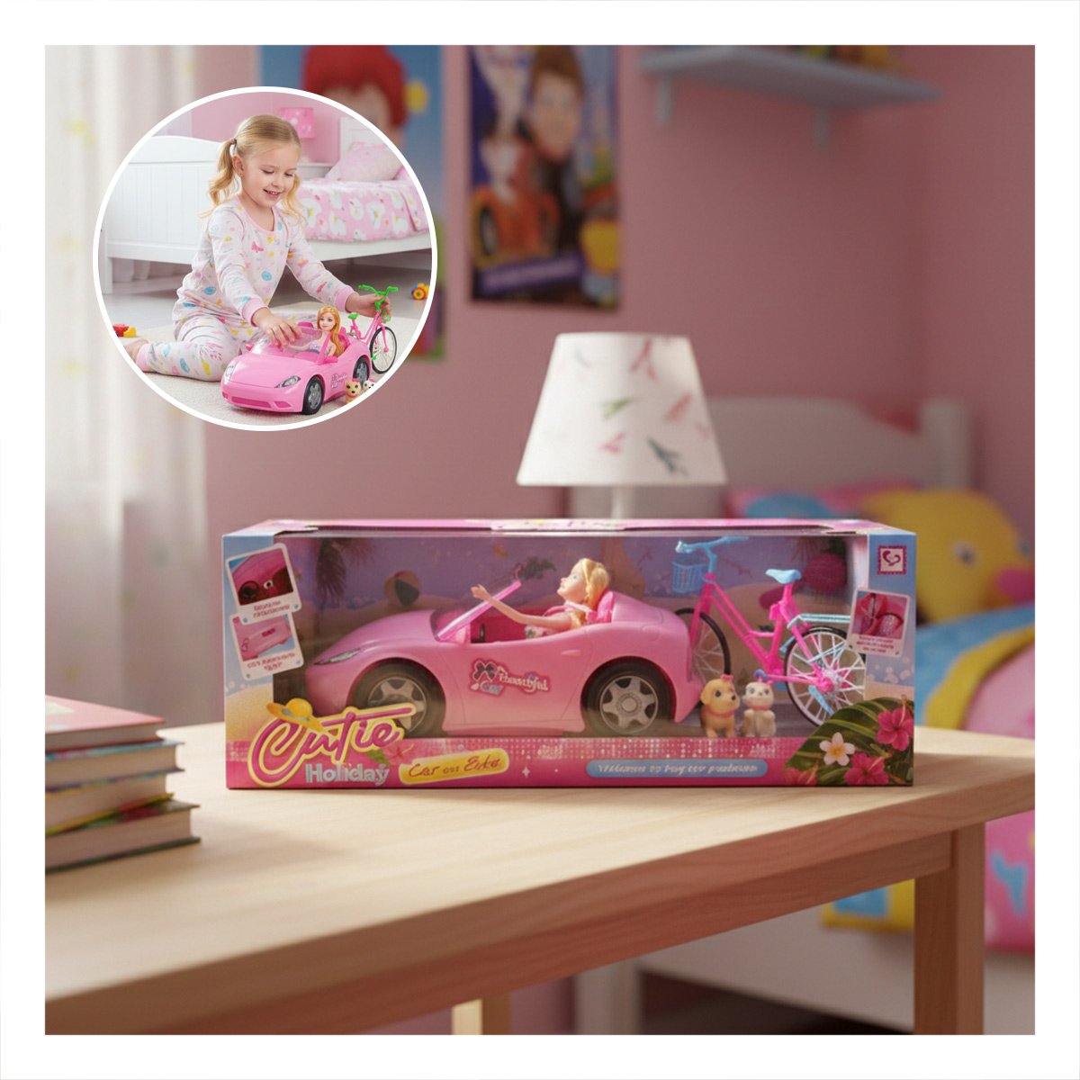 PACK2 VEHICULO DE AVENTURA CON BICICLETA Y MASCOTAS PARA JUEGO IMAGINATIVO EN CASA - 5