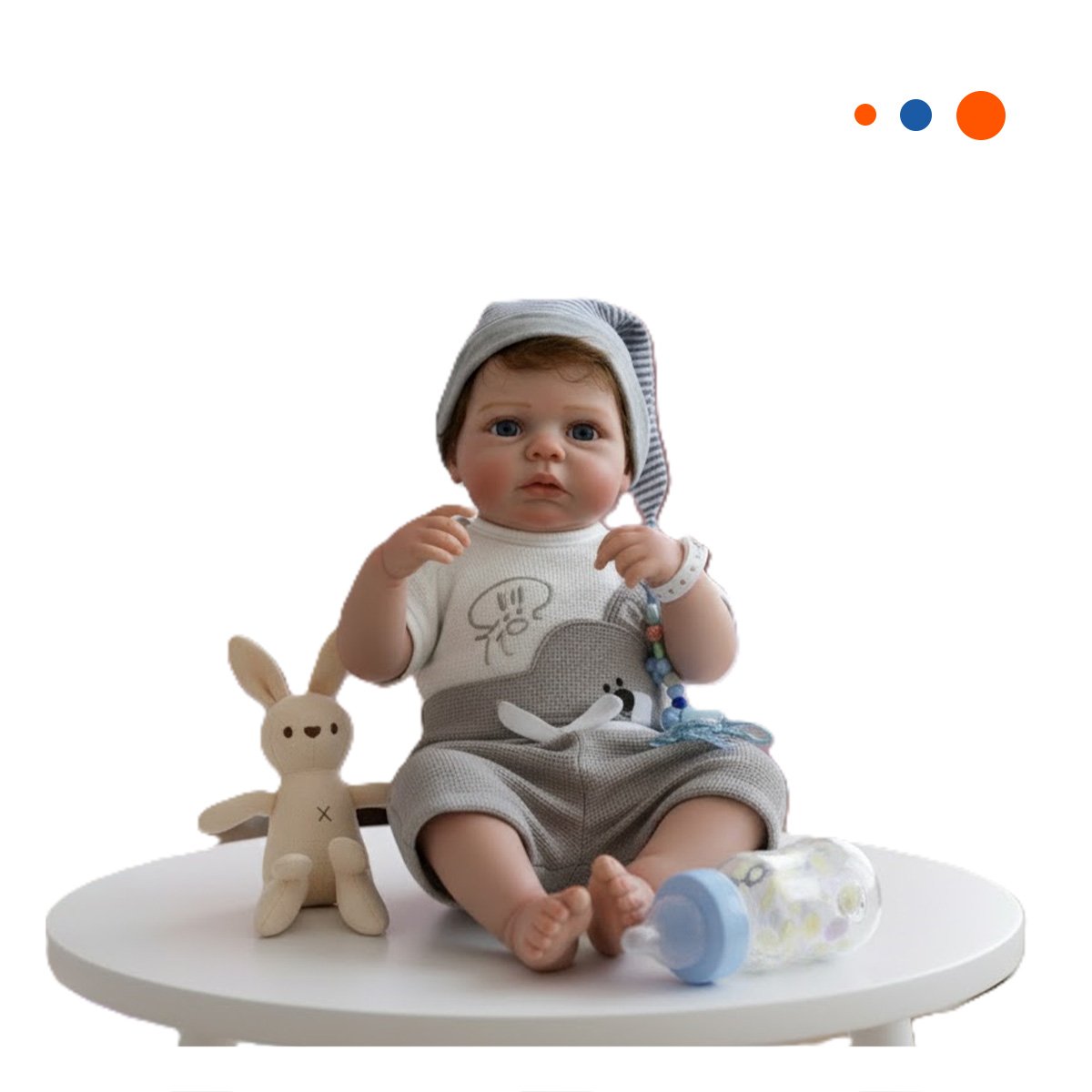 PEQUEÑO COMPAÑERO 48CM CON POLO OSITO Y GORRO PLOMO EN SU DOMICILIO LINDO Y+REGALO STICKER - 3